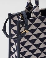 Small Prada Symbole Embroidered Fabric Handbag - Image 3